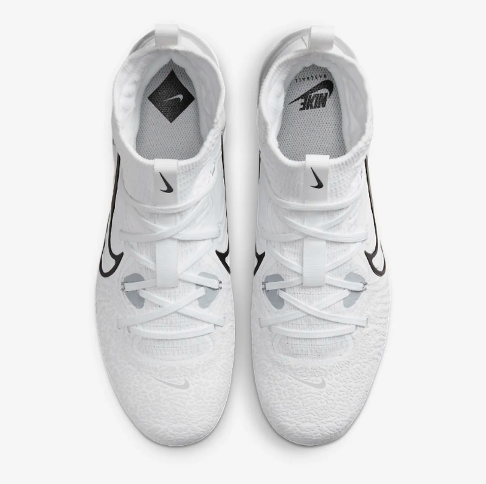NWOB Nike Alpha Huarache NXT Metal Baseball Cleats White Black Gray - Picture 4 of 16